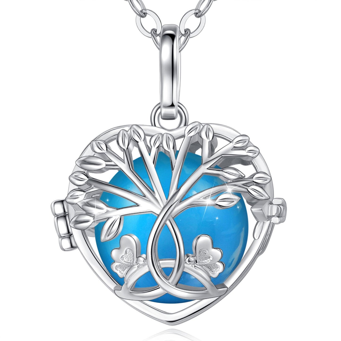 Eudora 18mm White Gold Tree Of Life Necklace