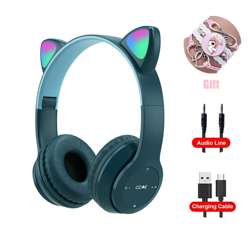 Wireless RGB Cat Ears Headphones