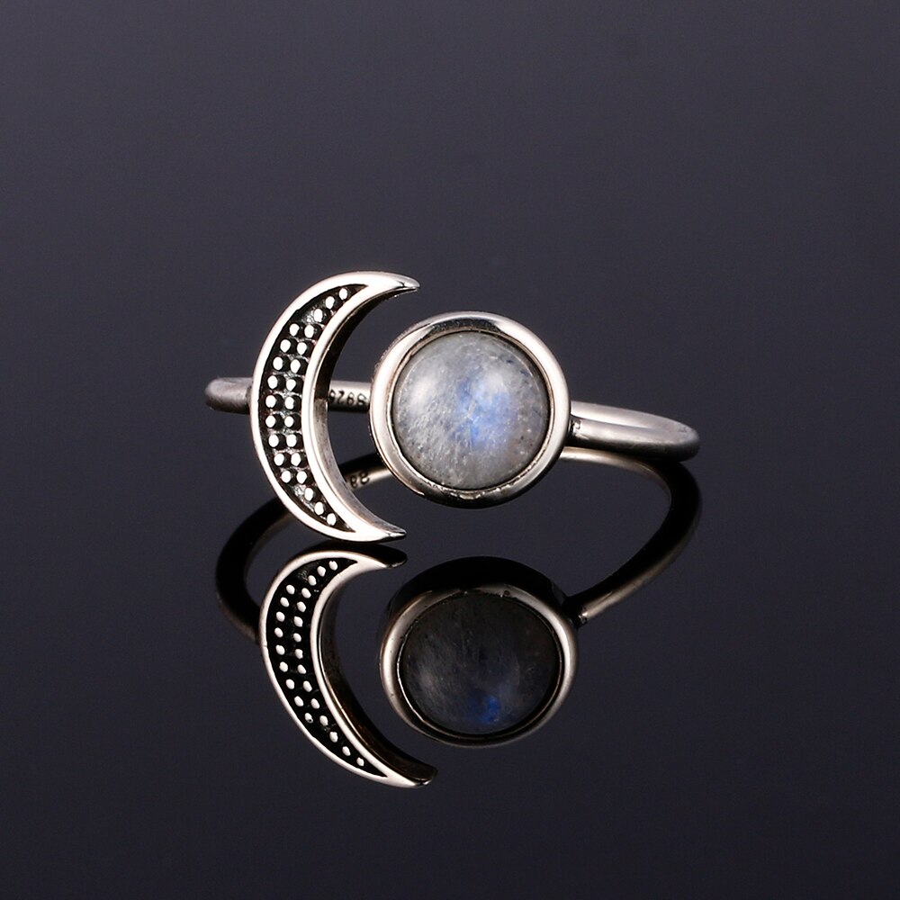 Nasiya Adjustable Natural Moonstone Silver Jewelry