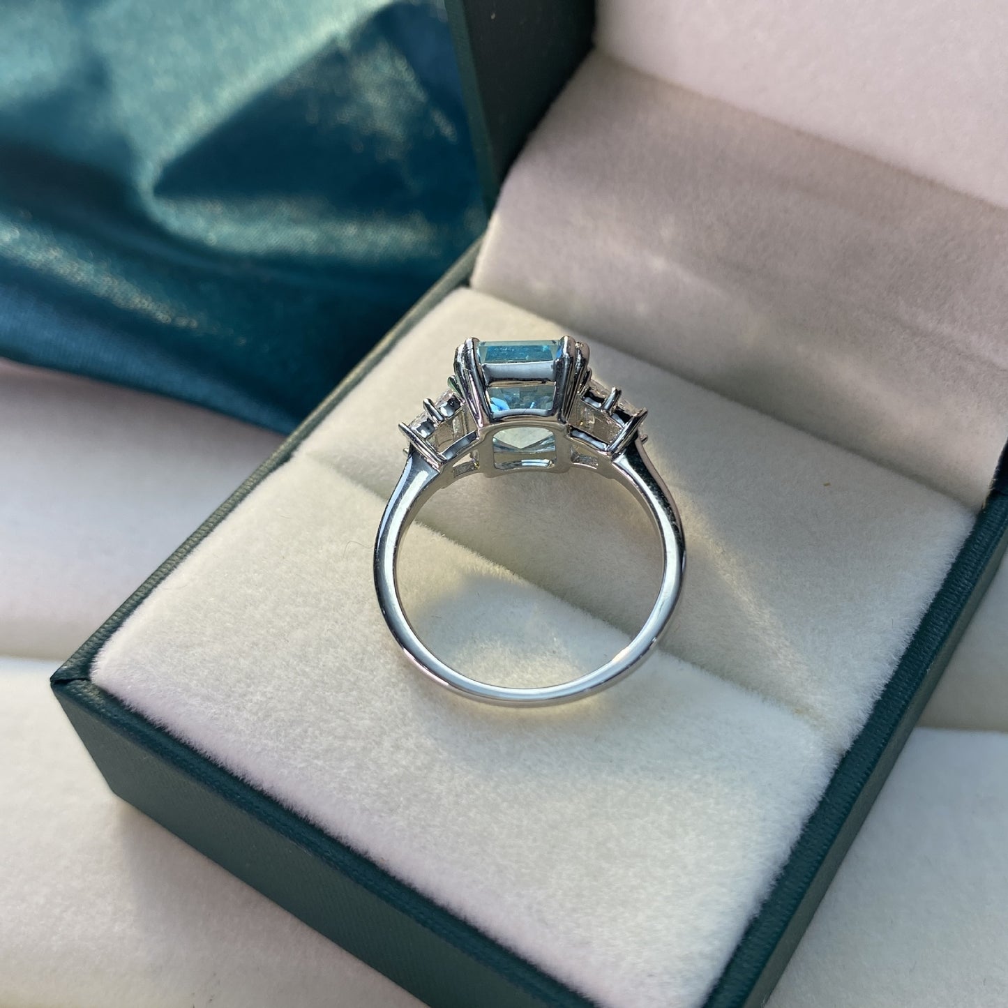 Moissanite Aquamarine Engagement Rings for Women