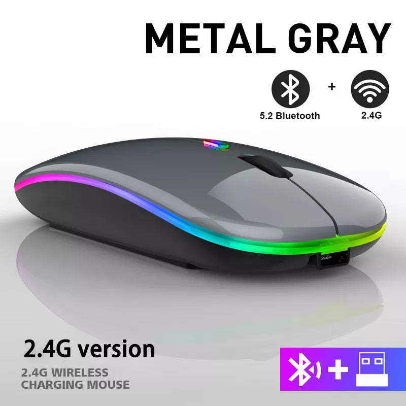 Rechargeable Bluetooth Wireless Mouse with 2.4GHz