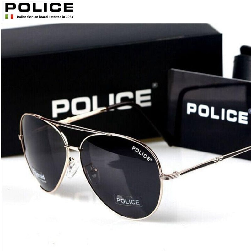 Unisex POLICE Brand Polarized Pilot Sunglasses