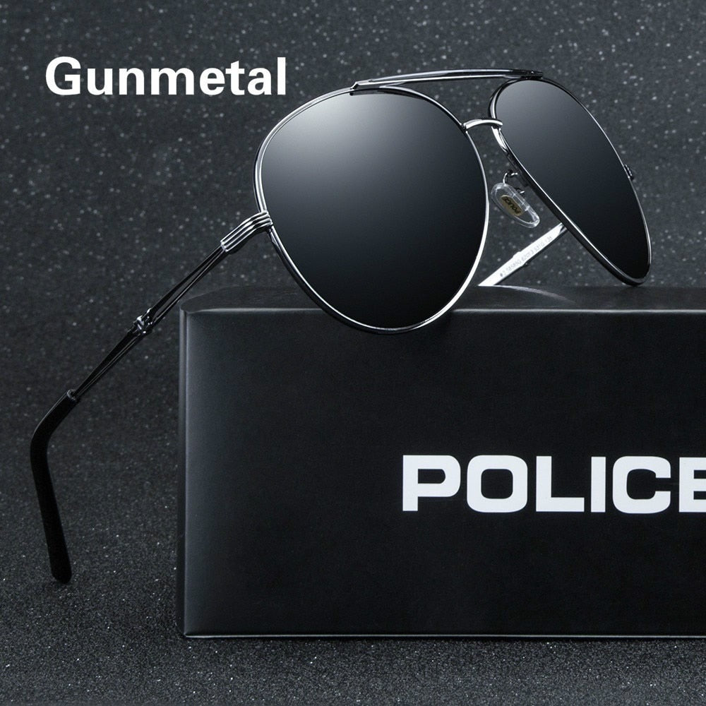 Unisex POLICE Brand Polarized Pilot Sunglasses