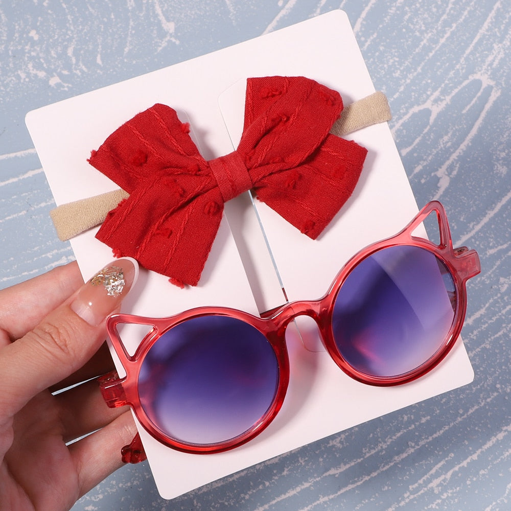 2Pcs/ Kids Headband & Sunglasses