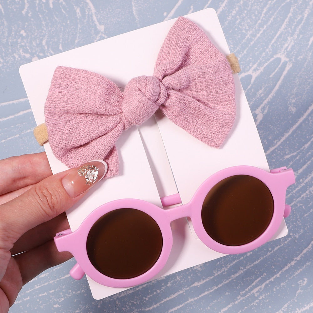 2Pcs/ Kids Headband & Sunglasses