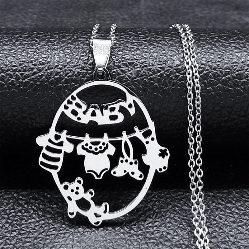 Family Stainless Steel Silver Color Chain Jewelry