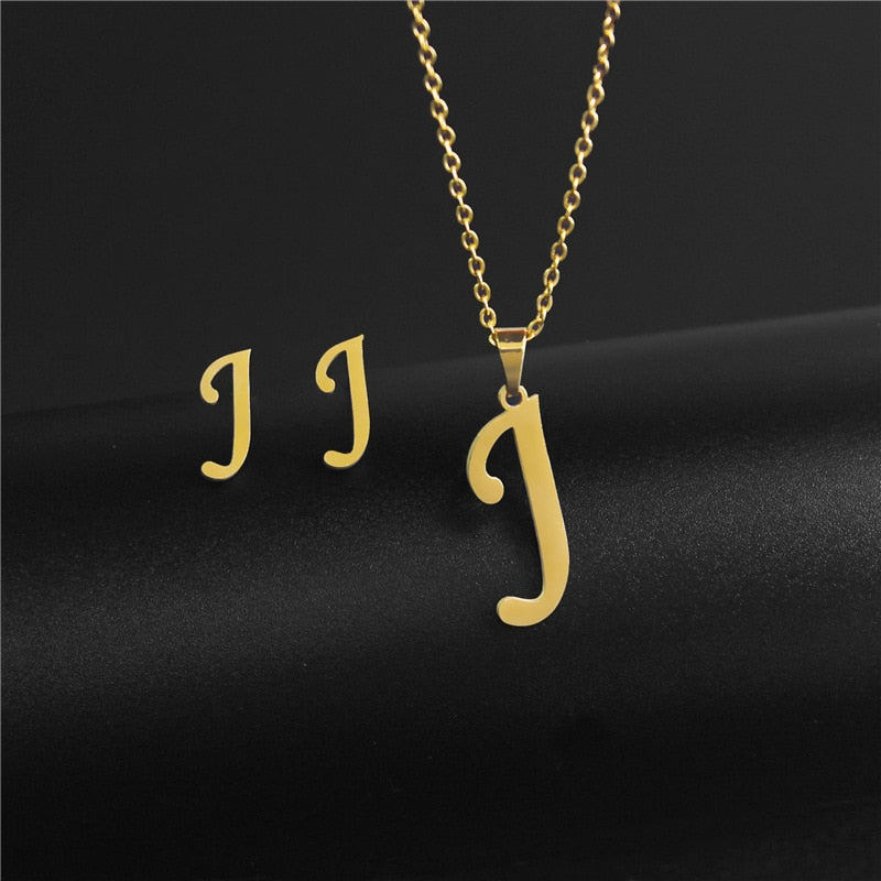 A-Z Stainless Steel Charm Initial Jewelery