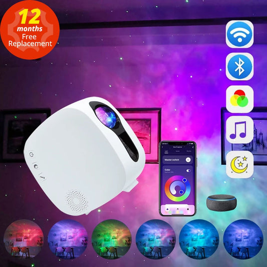 APP Controlled WiFi Galaxy Star Projector Night Light