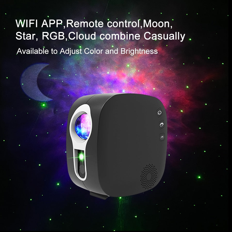 APP Controlled WiFi Galaxy Star Projector Night Light