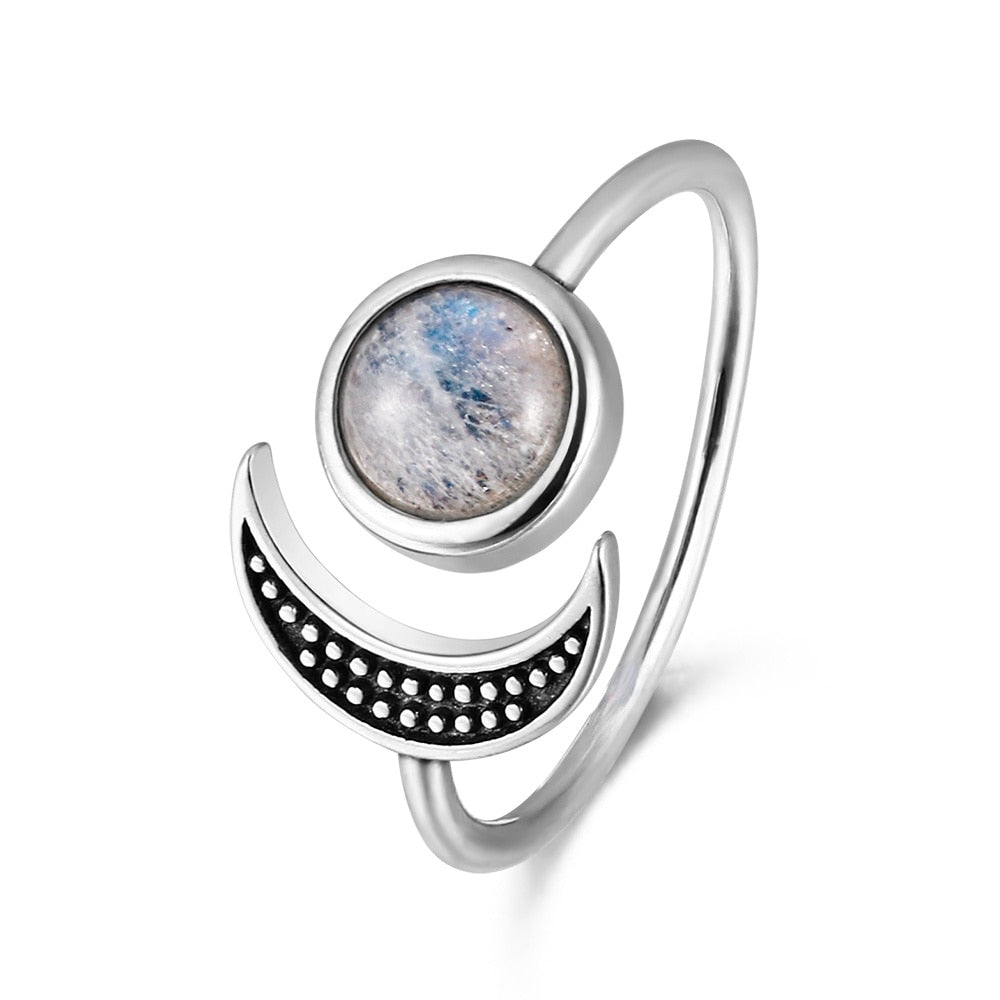 Nasiya Adjustable Natural Moonstone Silver Jewelry