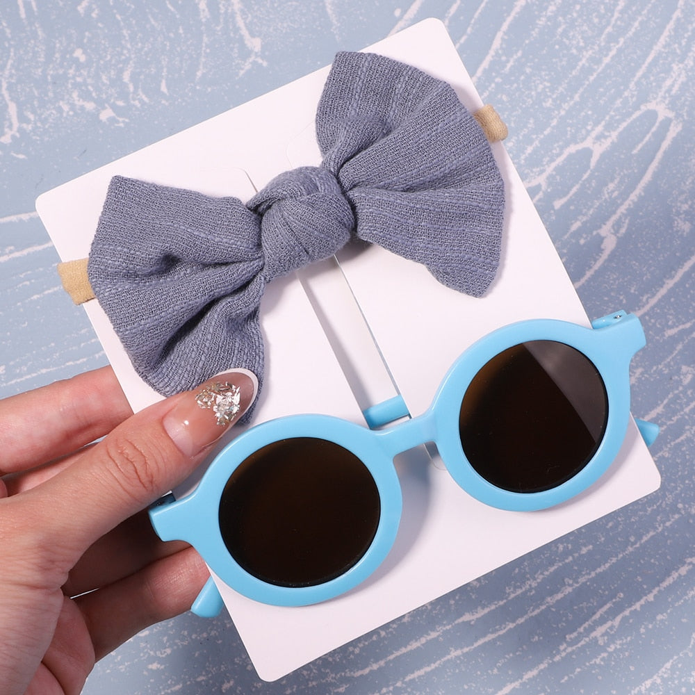 2Pcs/ Kids Headband & Sunglasses