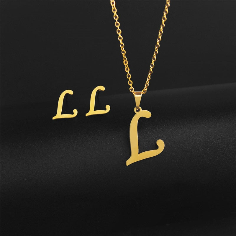 A-Z Stainless Steel Charm Initial Jewelery