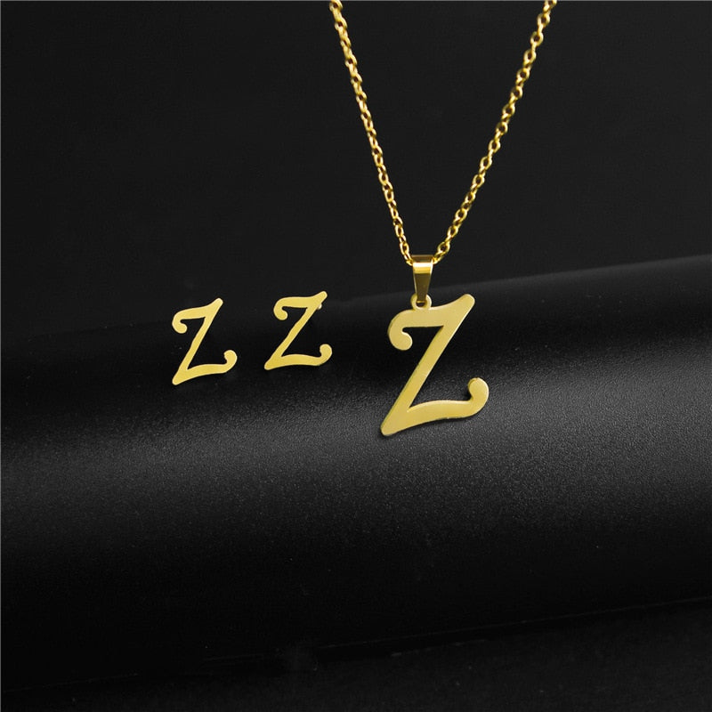 A-Z Stainless Steel Charm Initial Jewelery