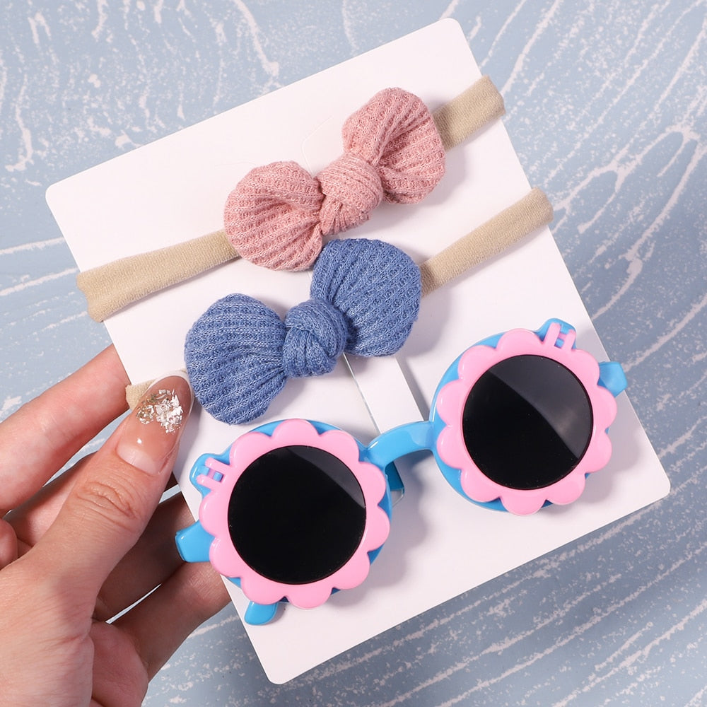 2Pcs/ Kids Headband & Sunglasses