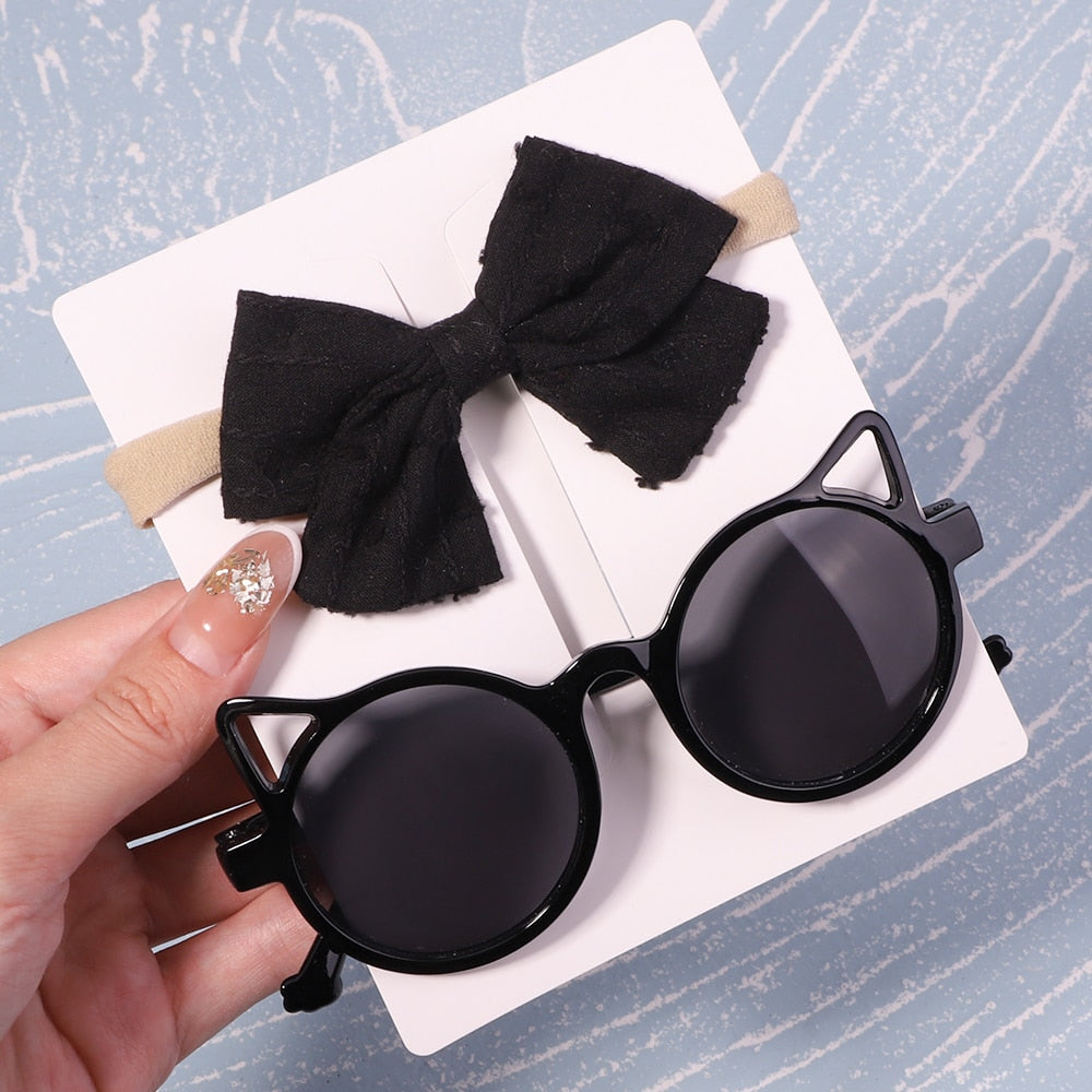 2Pcs/ Kids Headband & Sunglasses