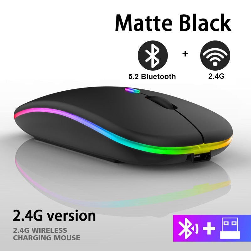 Rechargeable Bluetooth Wireless Mouse with 2.4GHz