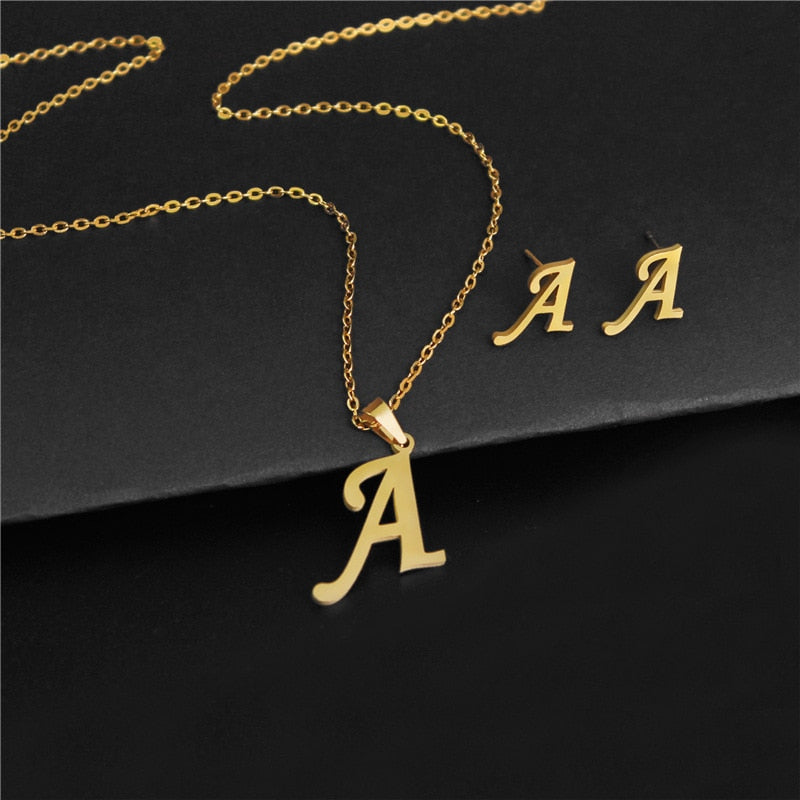 A-Z Stainless Steel Charm Initial Jewelery