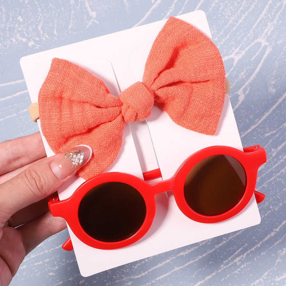 2Pcs/ Kids Headband & Sunglasses