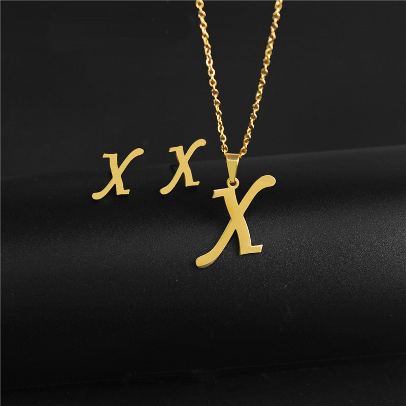 A-Z Stainless Steel Charm Initial Jewelery