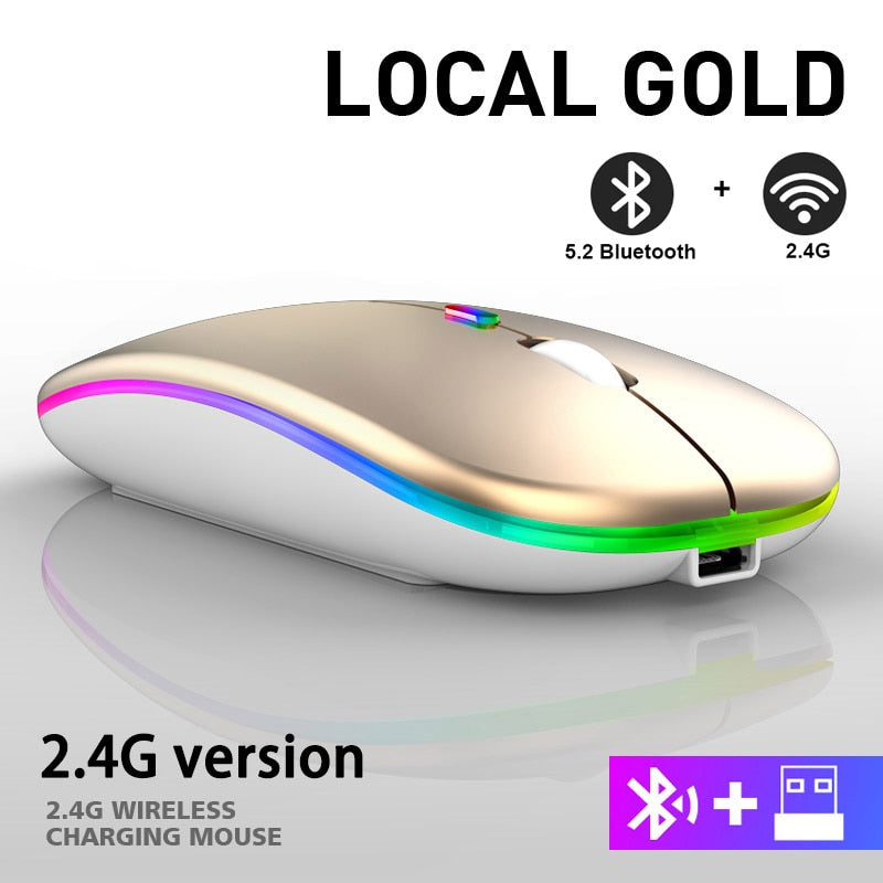 Rechargeable Bluetooth Wireless Mouse with 2.4GHz