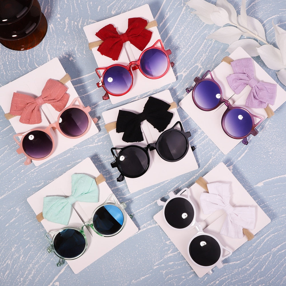 2Pcs/ Kids Headband & Sunglasses