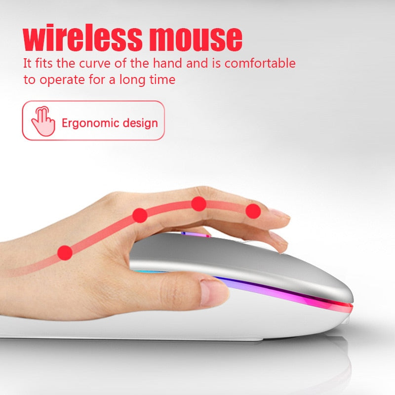 Rechargeable Bluetooth Wireless Mouse with 2.4GHz