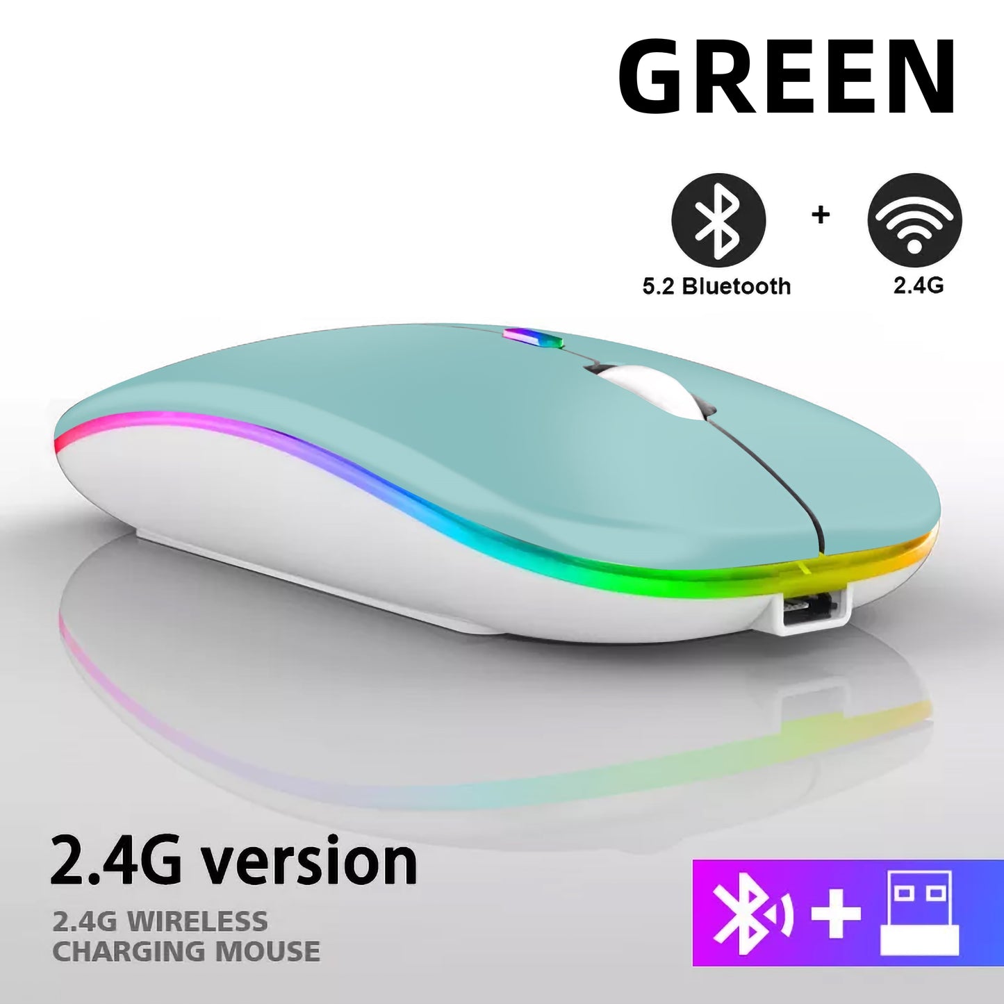 Rechargeable Bluetooth Wireless Mouse with 2.4GHz