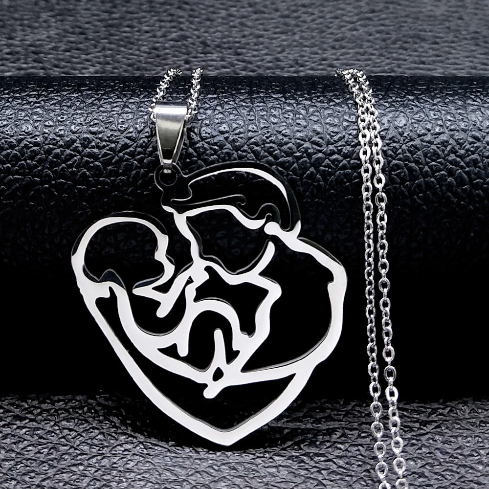 Family Stainless Steel Silver Color Chain Jewelry