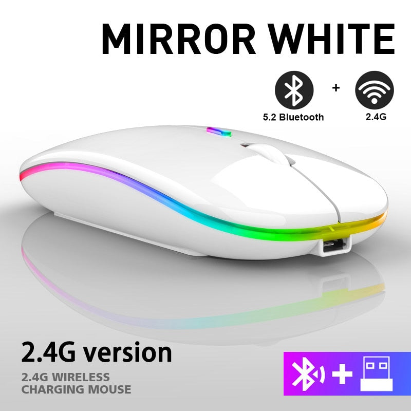 Rechargeable Bluetooth Wireless Mouse with 2.4GHz