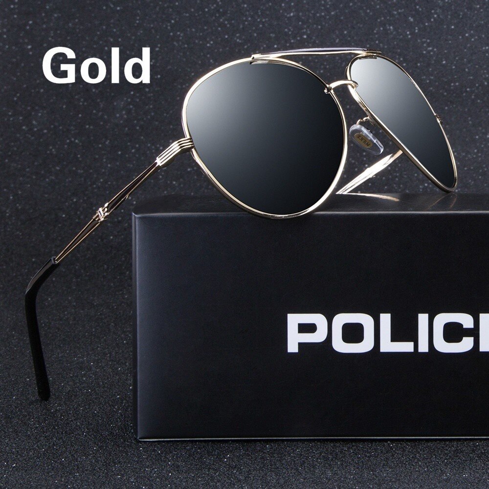 Unisex POLICE Brand Polarized Pilot Sunglasses