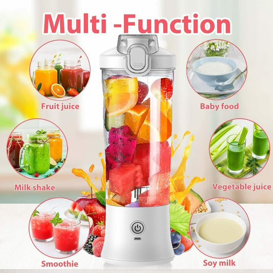 Portable Blender 600ML Electric Juicer Fruit Mixers 4000mAh USB Rechargeable