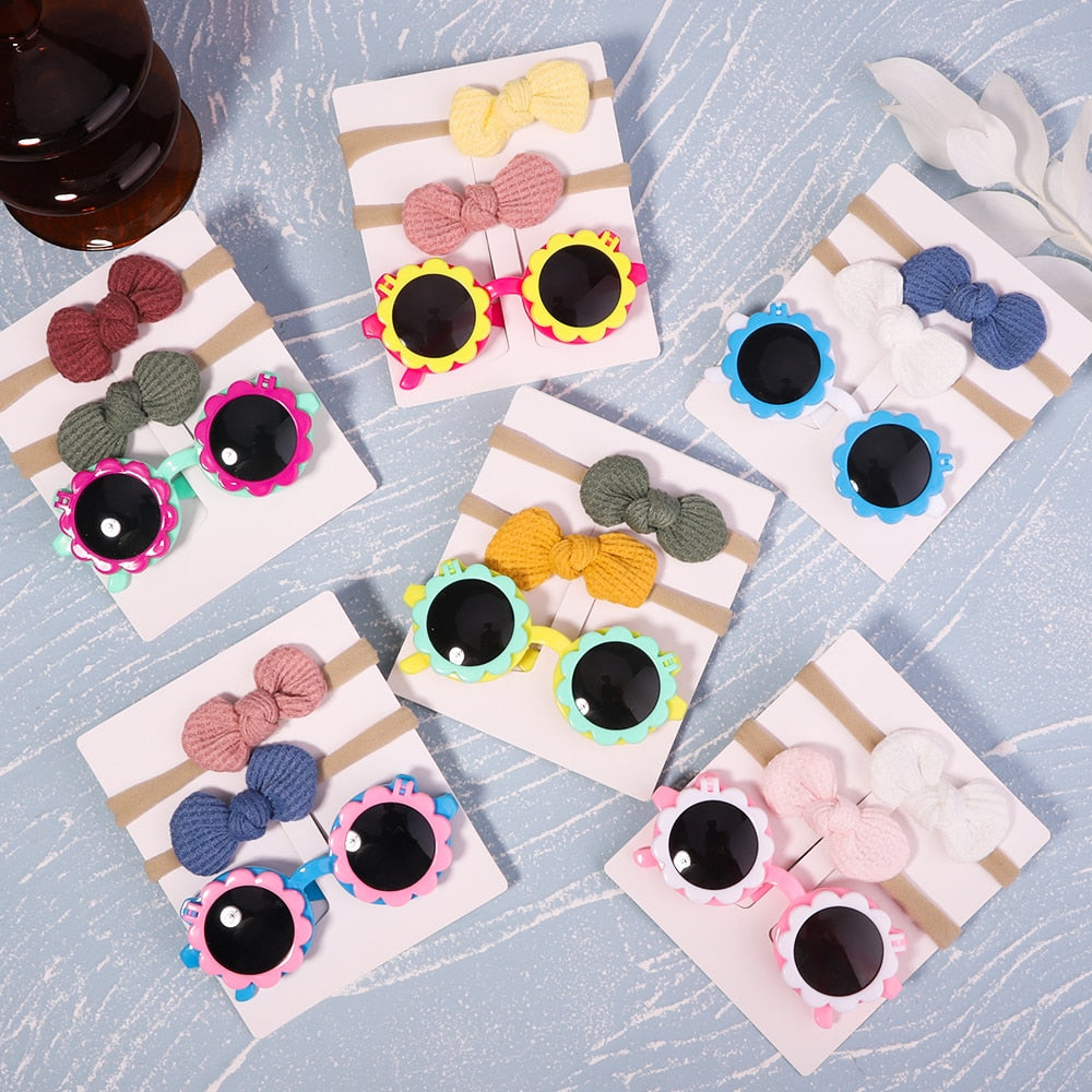 2Pcs/ Kids Headband & Sunglasses