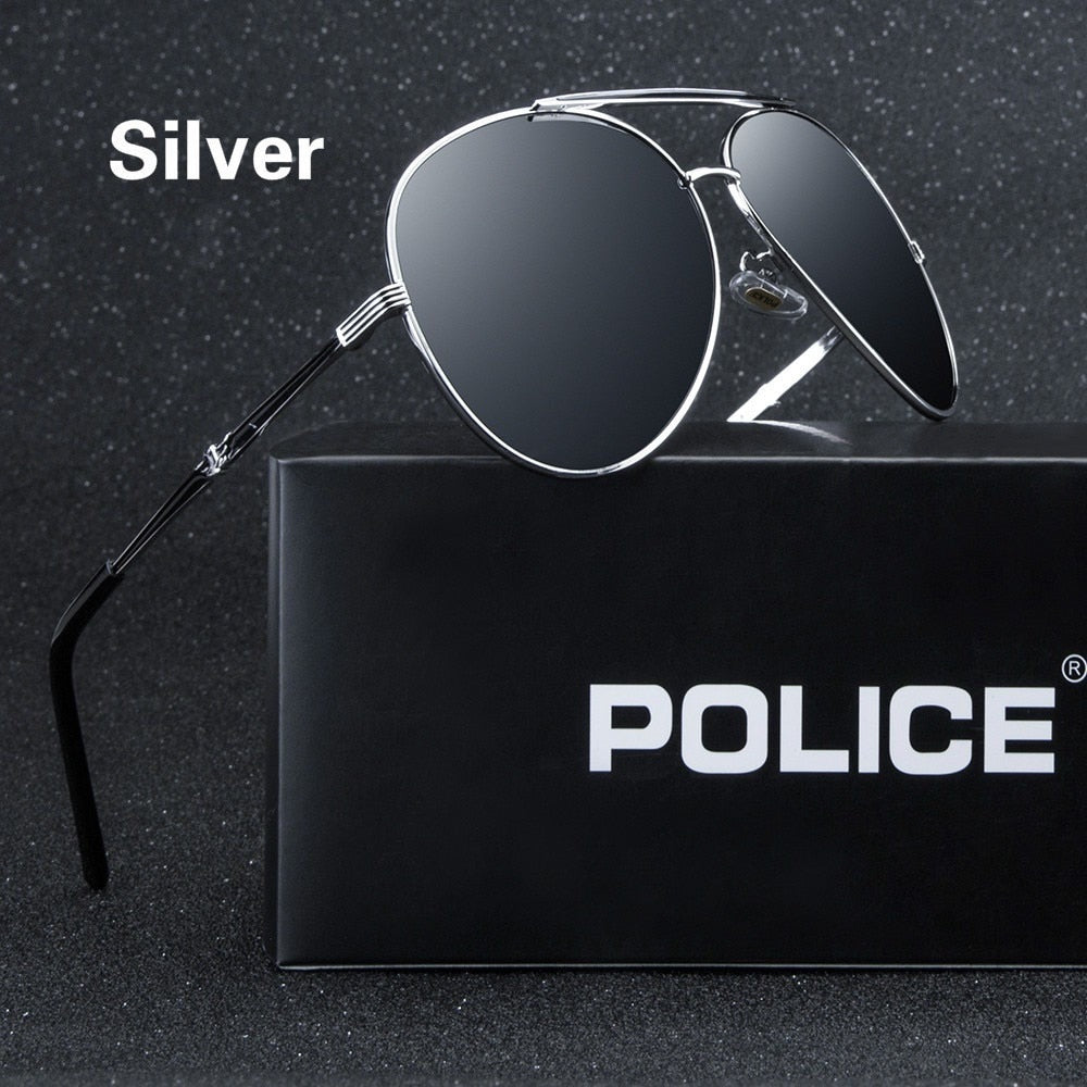 Unisex POLICE Brand Polarized Pilot Sunglasses