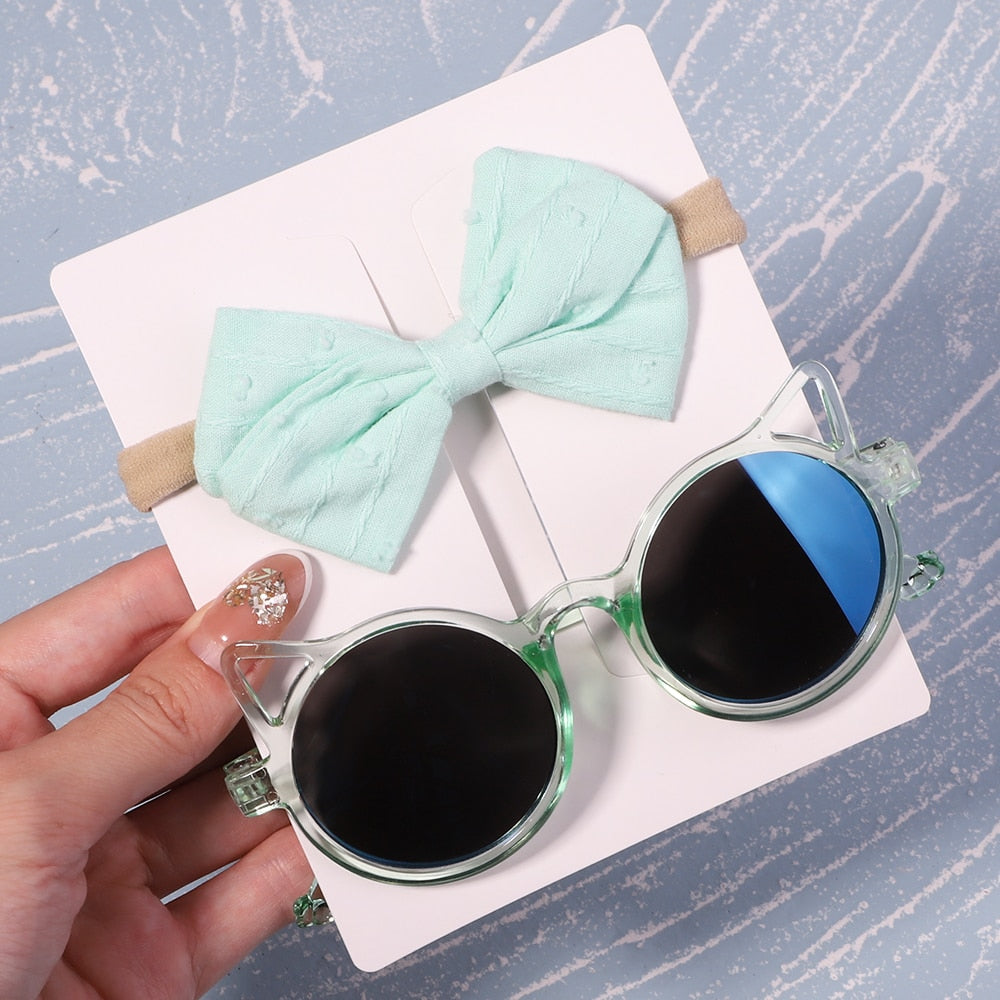 2Pcs/ Kids Headband & Sunglasses