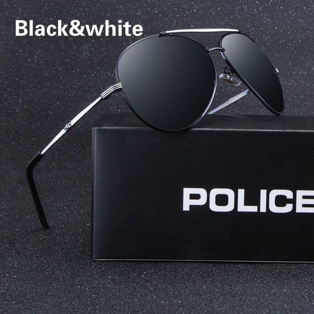 Unisex POLICE Brand Polarized Pilot Sunglasses