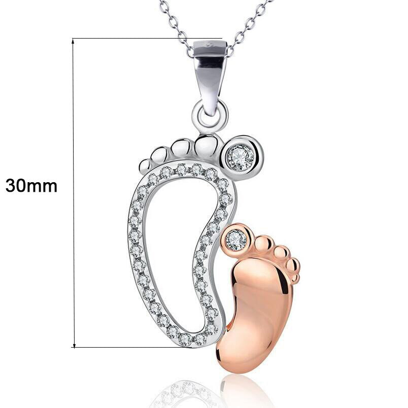 Cute Baby Footprint Pendant Necklace