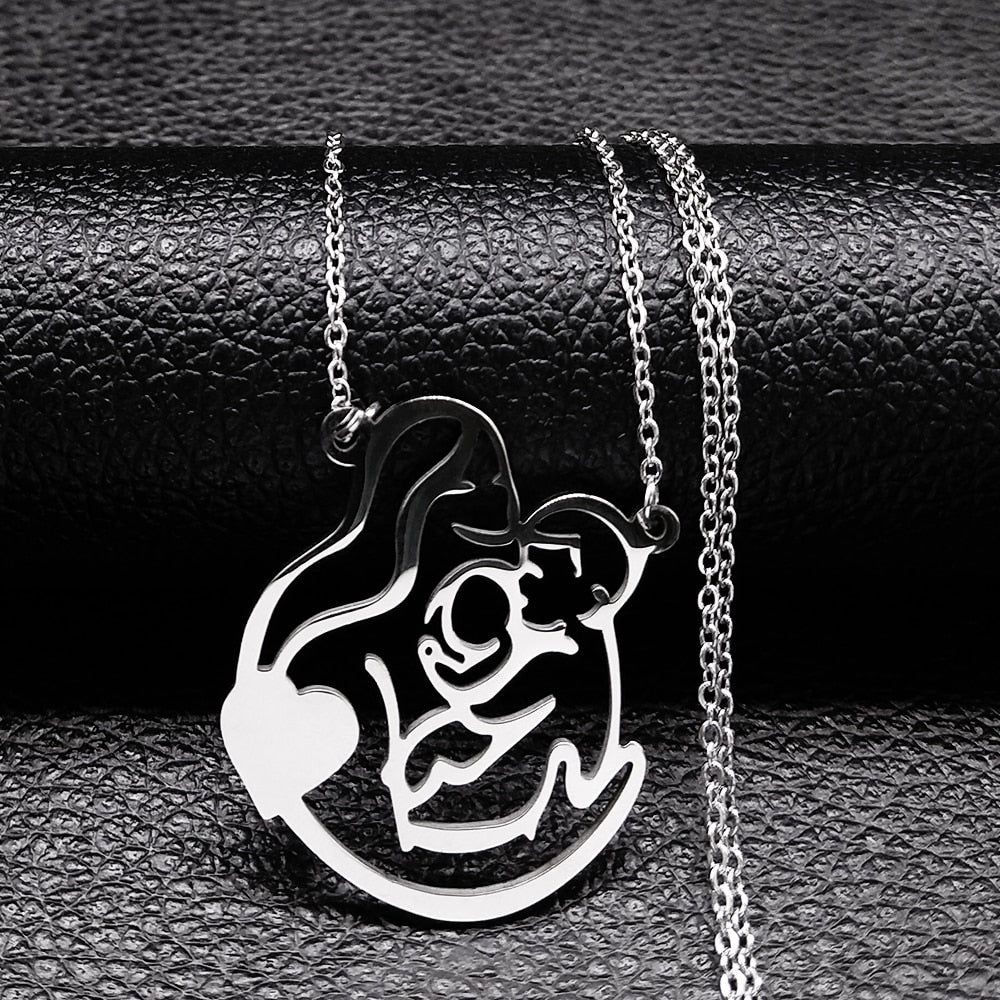 Family Stainless Steel Silver Color Chain Jewelry