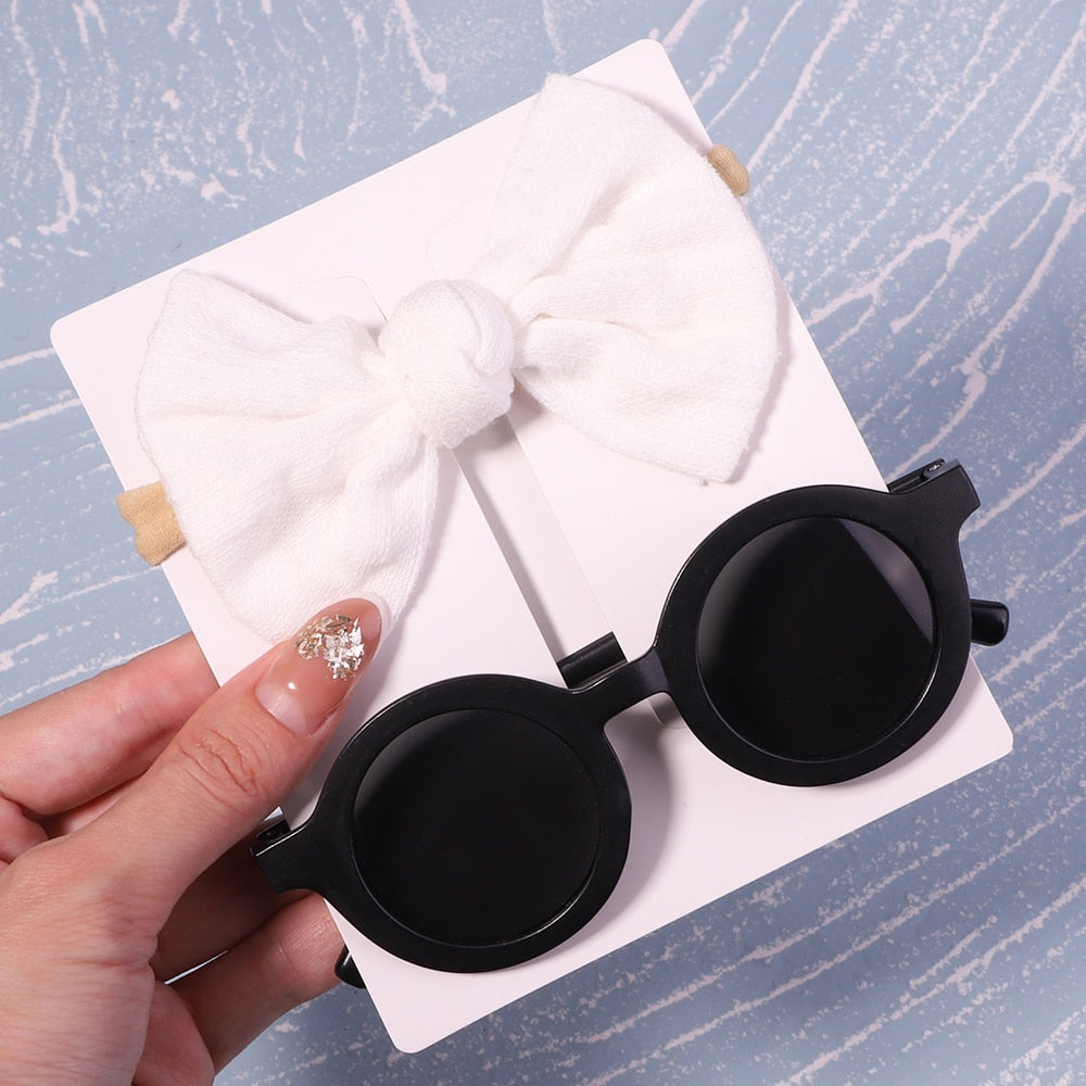 2Pcs/ Kids Headband & Sunglasses