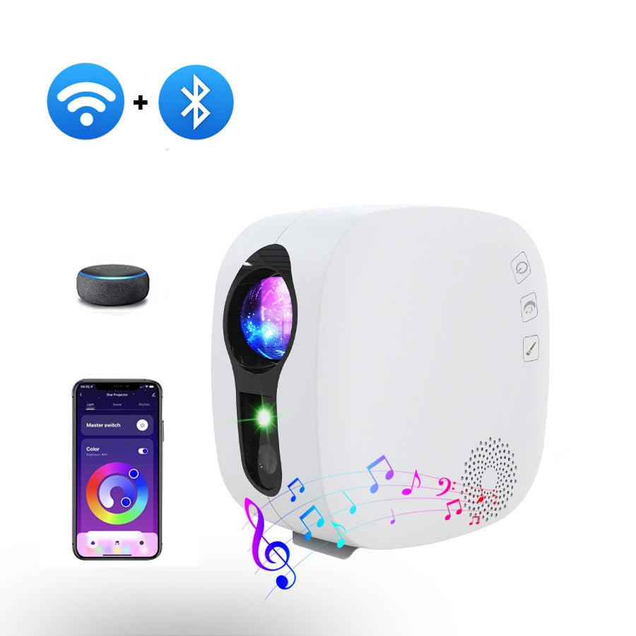 APP Controlled WiFi Galaxy Star Projector Night Light