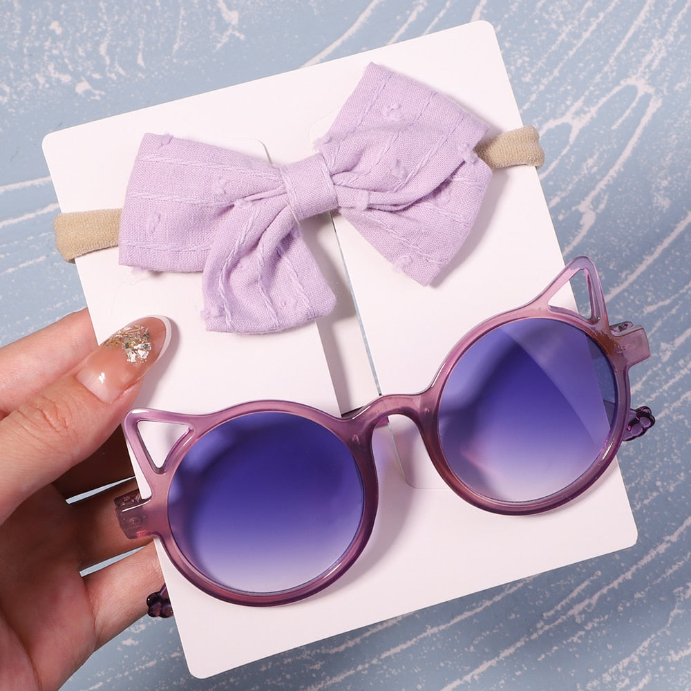 2Pcs/ Kids Headband & Sunglasses